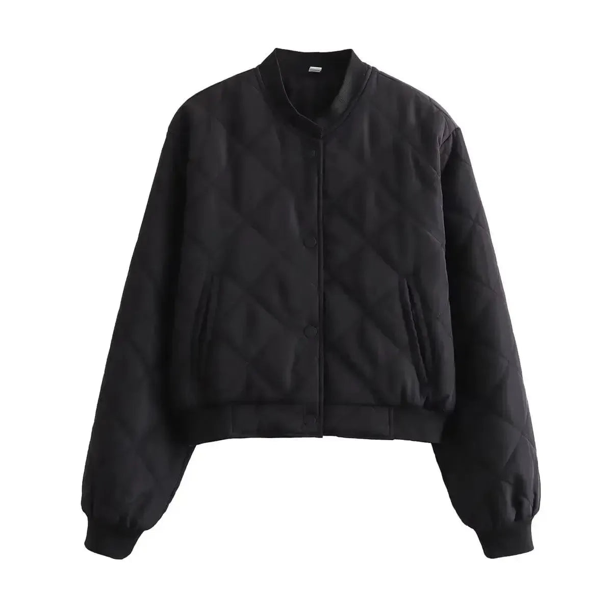 Bomber Matelassé Femme Noir Élégance