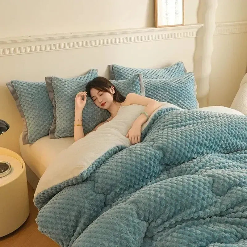 Couverture Matelassée Premium en Gauffrage Bleu
