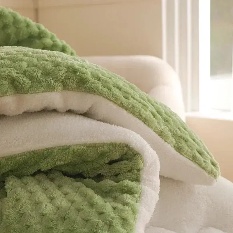 Couverture Matelassée Premium Gaufrée en Vert Éclatant