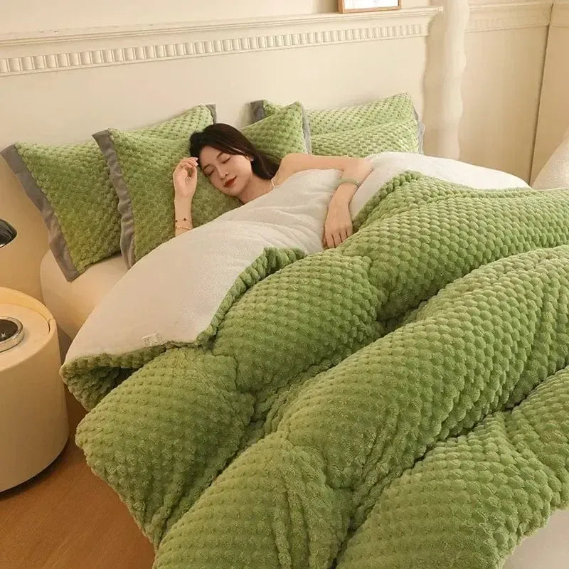 Couverture Matelassée Premium Gaufrée en Vert Éclatant