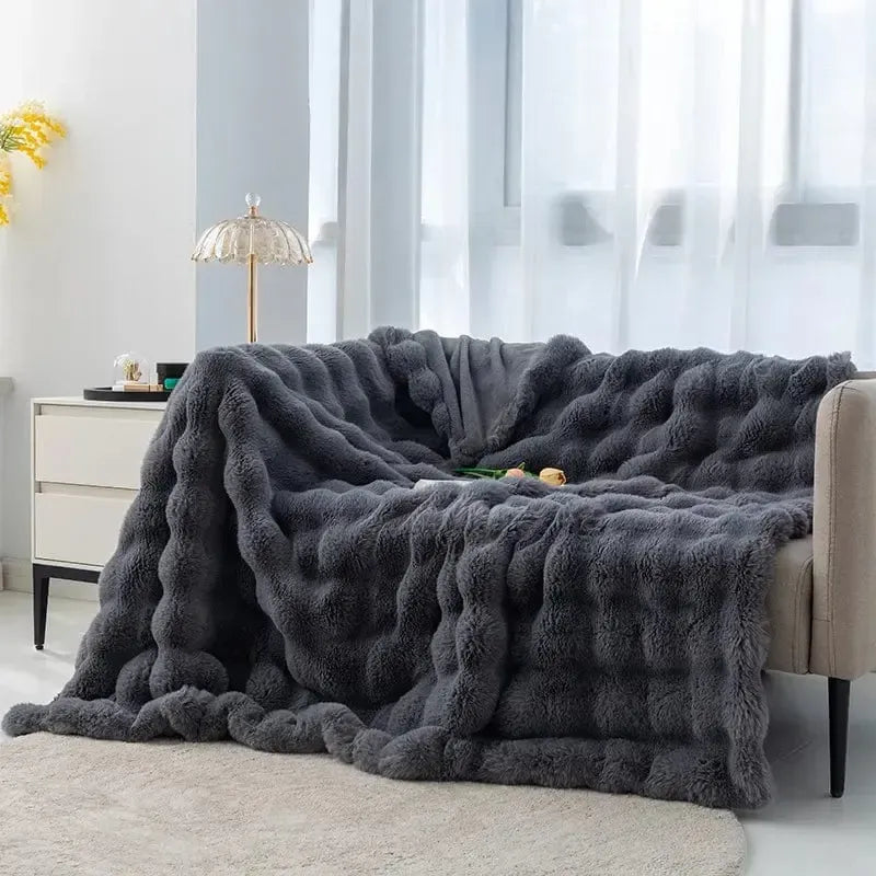 Nappe de Lit Matelassée en Gris Élégant