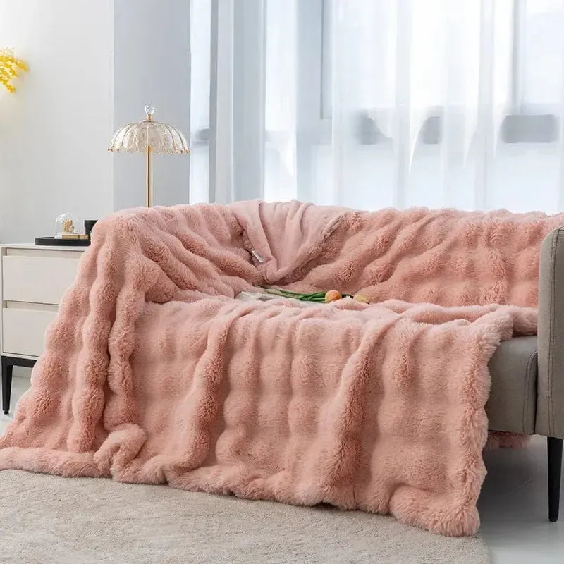 Couverture matelassée Rose Poudré Élégance