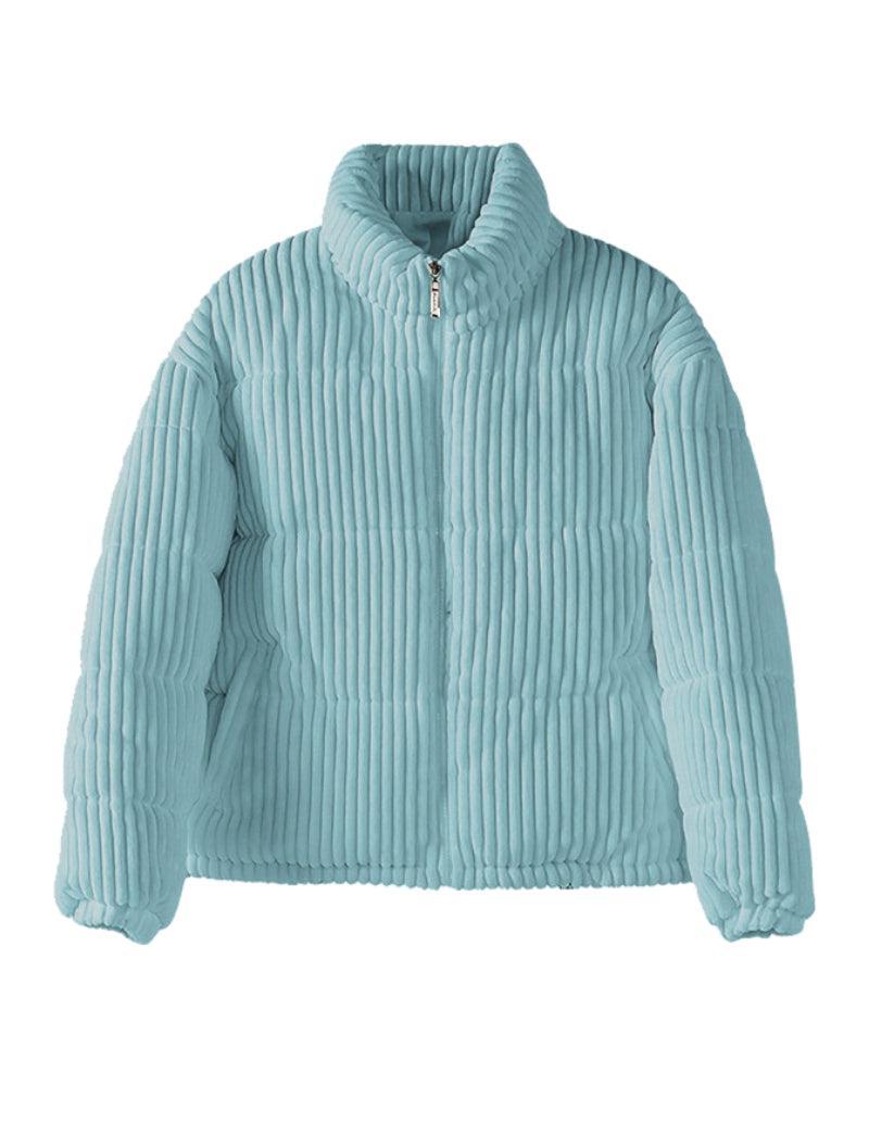 Doudoune Velours Bleu Élégance Femme