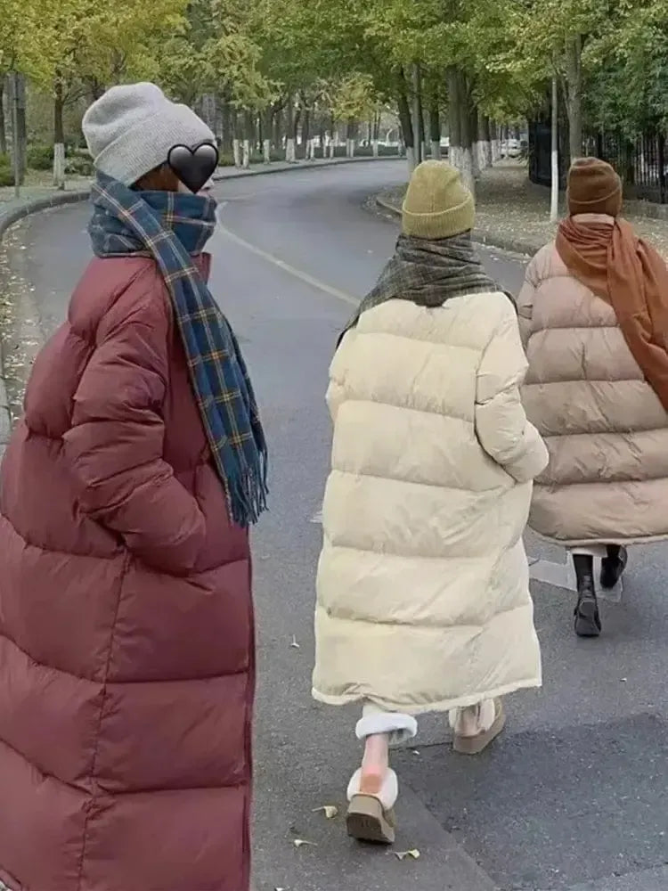 Doudoune Longue Beige Élégance Féminine