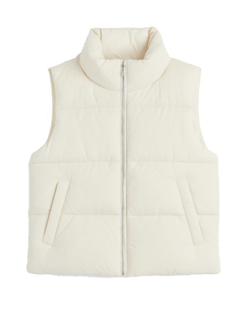 Doudoune sans manches beige femme Élégance Chic