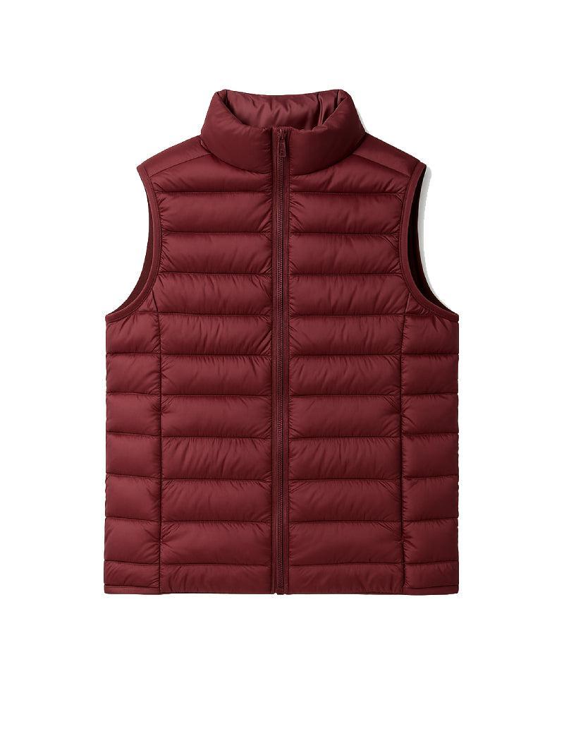 Doudoune Sans Manche Bordeaux Élégance Femme