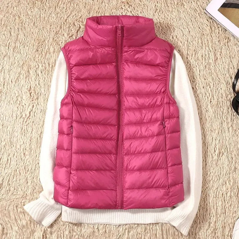 Doudoune sans manches Femme Rose Élégance