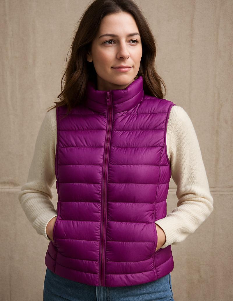 Doudoune sans Manche Femme Violet Éclatant
