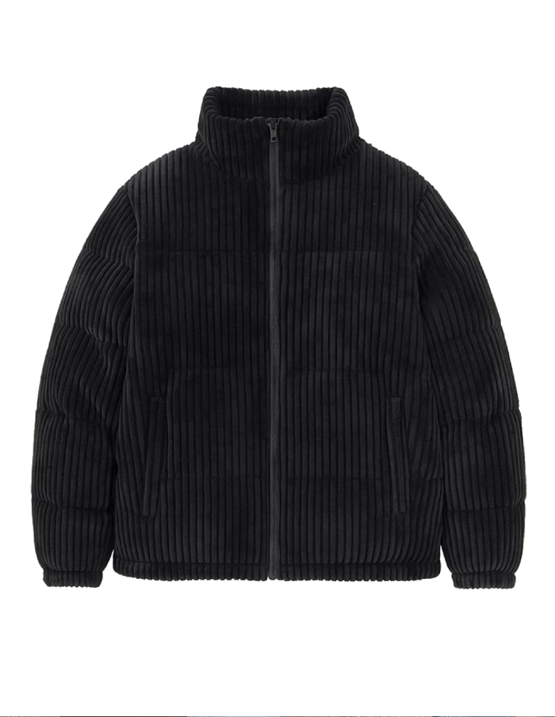 Doudoune Velours Noire Élégance Homme
