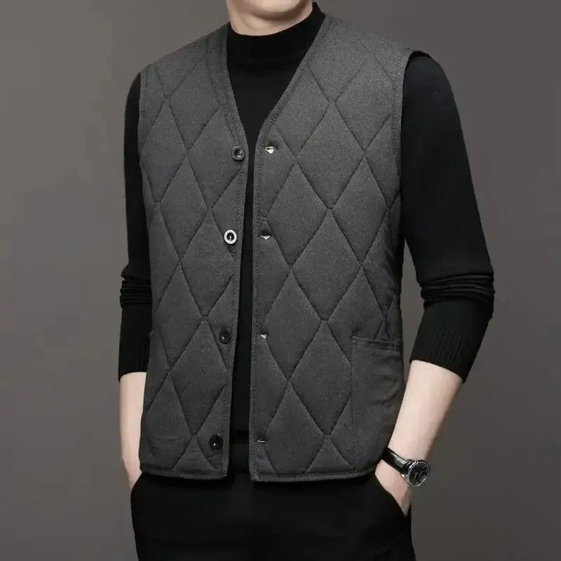 Gilet sans manche gris pour homme - Élégance Décontractée