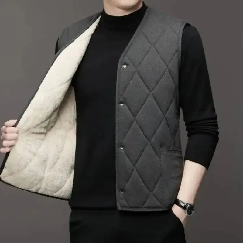Gilet sans manche gris pour homme - Élégance Décontractée