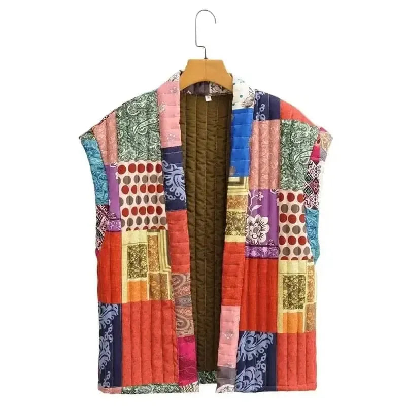 Gilet sans manche Patchwork Matelassé Chic