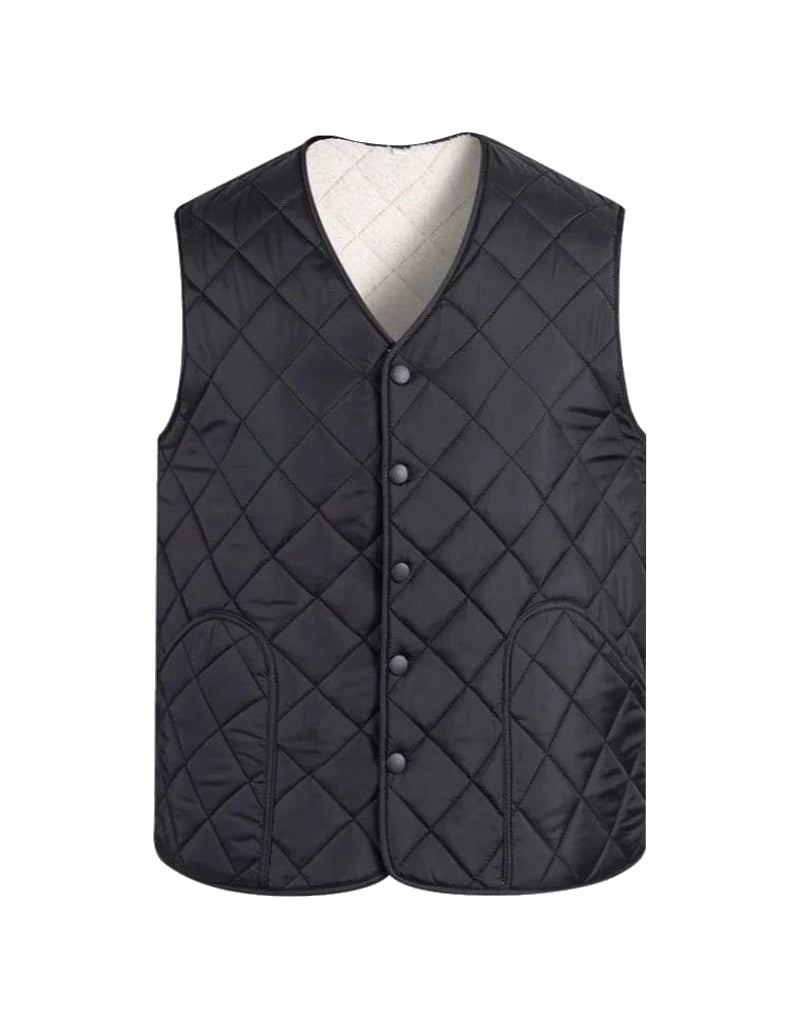 Gilet Matelassé Noir Élégance