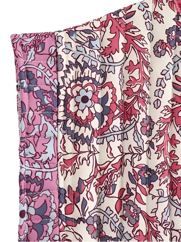 Gilet Matelassé Sans Manche Éclat Floral