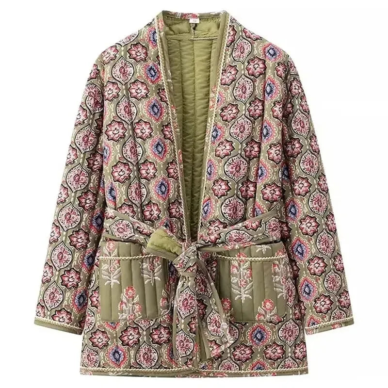 Kimono Matelassé Femme - Éclat Floral