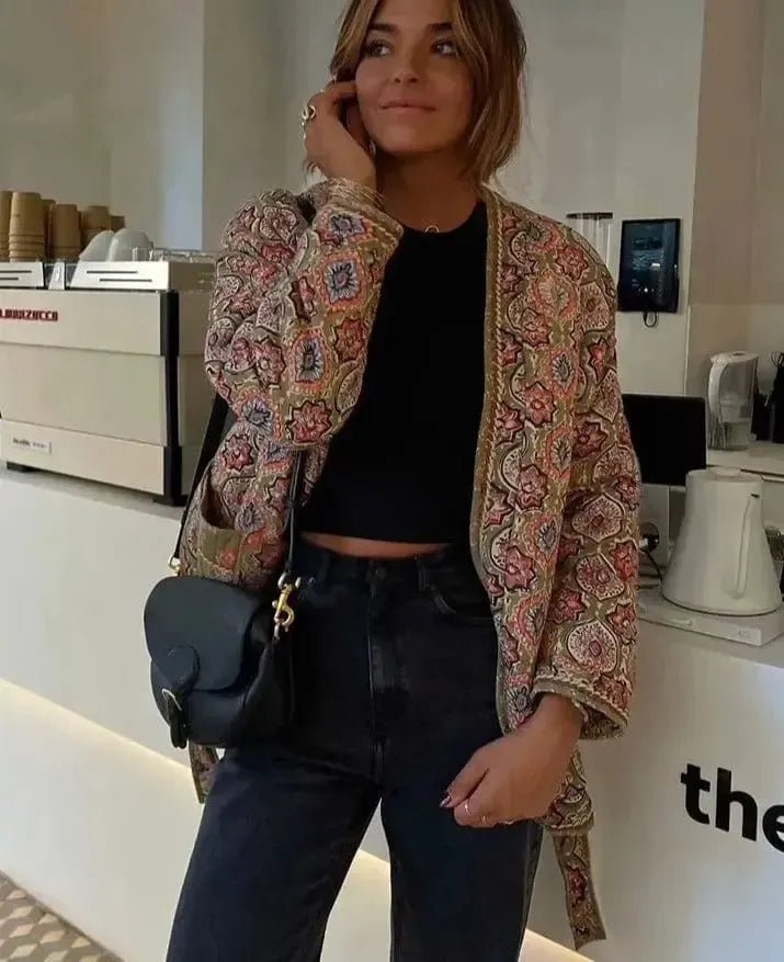 Kimono Matelassé Femme - Éclat Floral