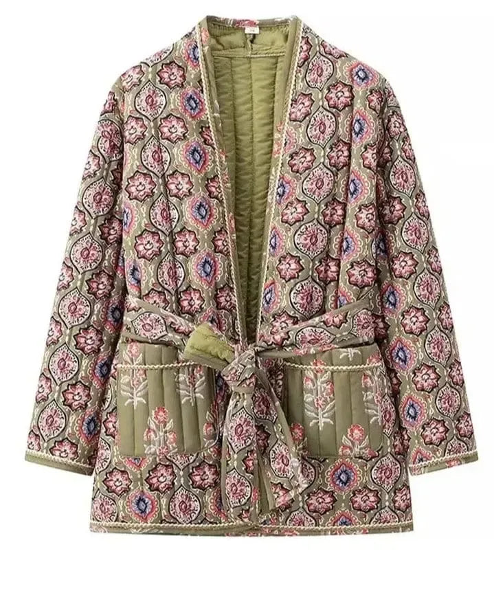 Kimono Matelassé Femme - Éclat Floral