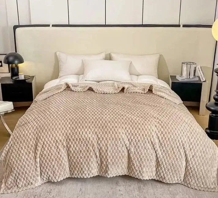 Plaid Matelassé Élégance Beige-Crème