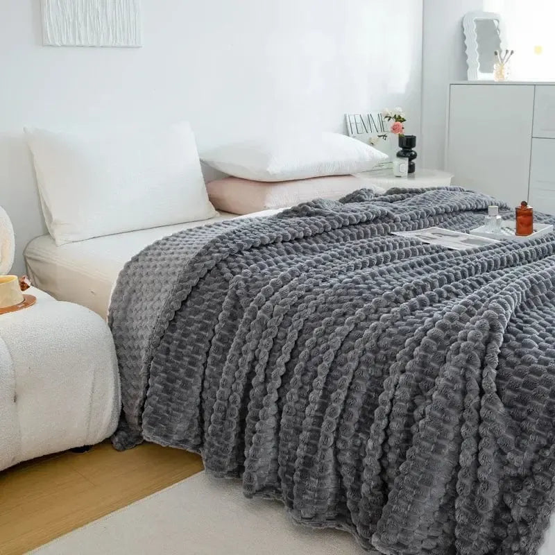 Plaid Matelassé Élégance en Gris