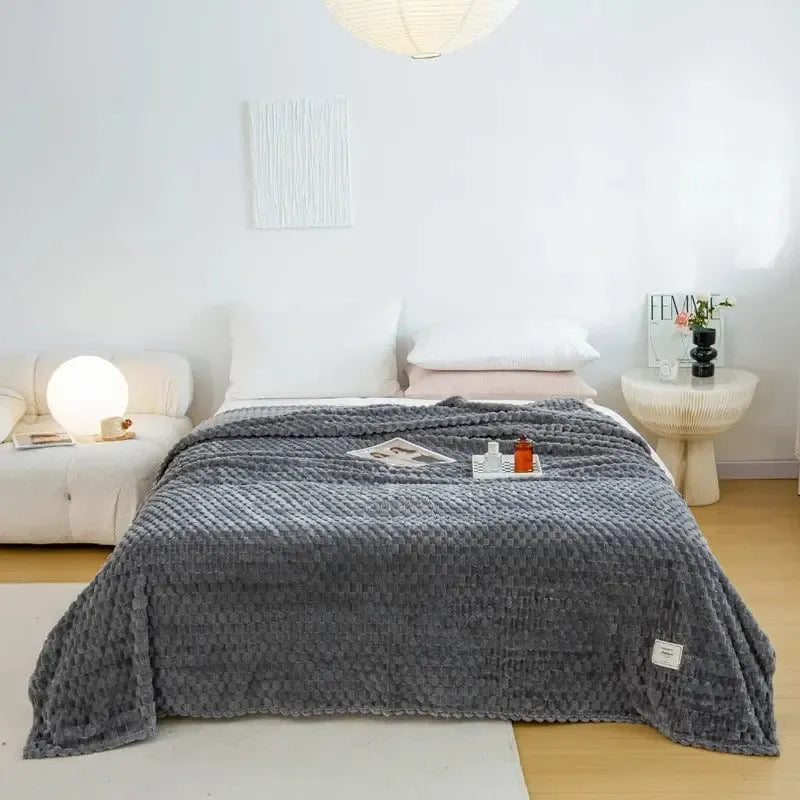 Plaid Matelassé Élégance en Gris