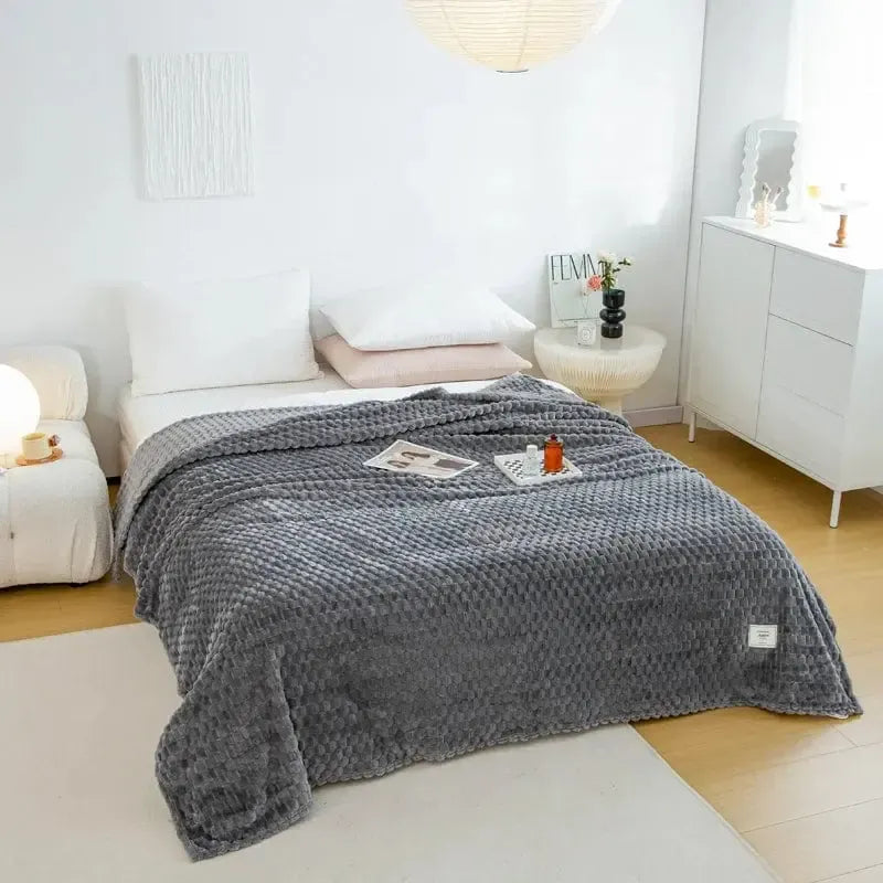 Plaid Matelassé Élégance en Gris