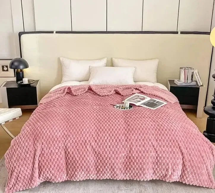 Plaid Matelassé Rosa Chic