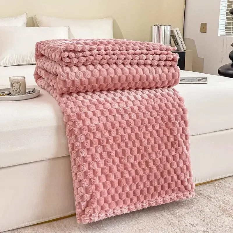Plaid Matelassé Rosa Chic