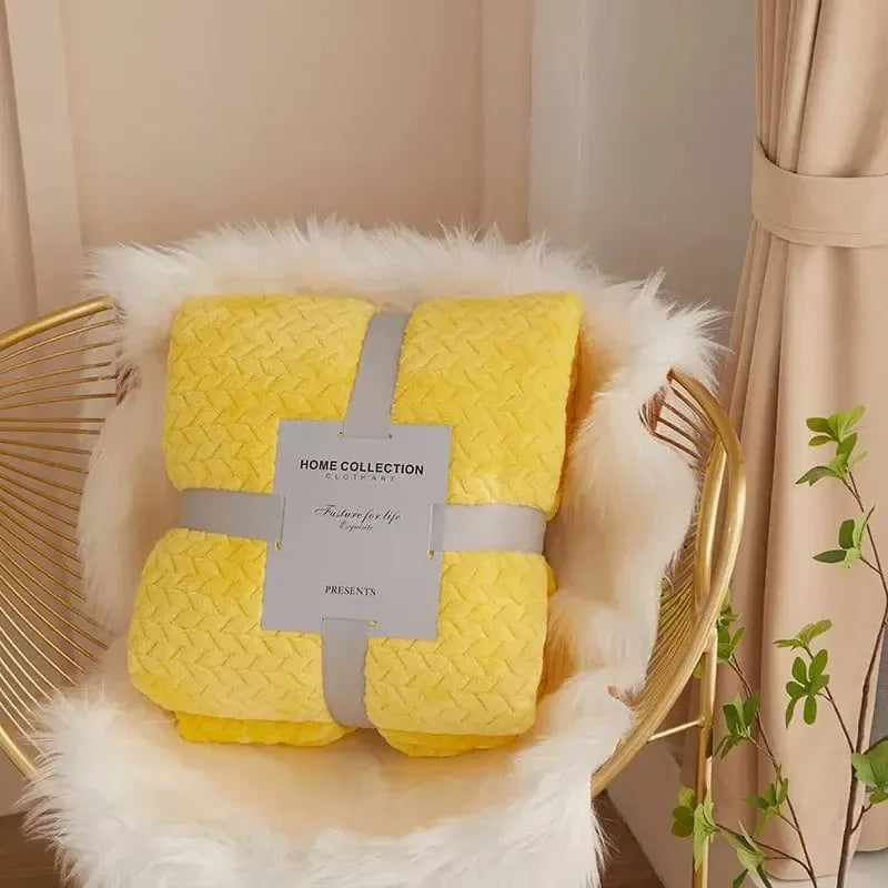 Plaid Matelassé Jaune Éclat pour Canapé