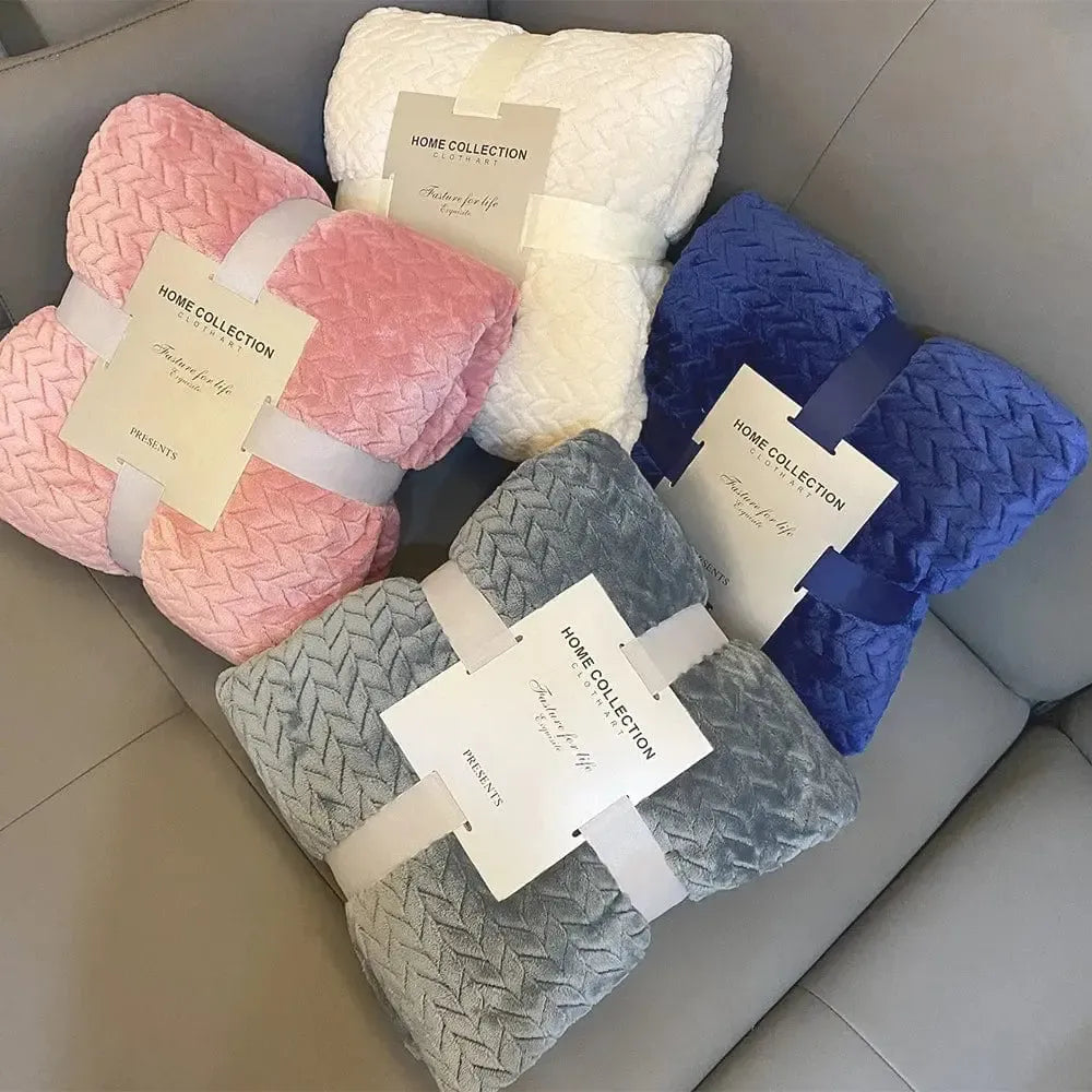 Plaid Matelassé Douceur Rose Poudrée pour Canapé