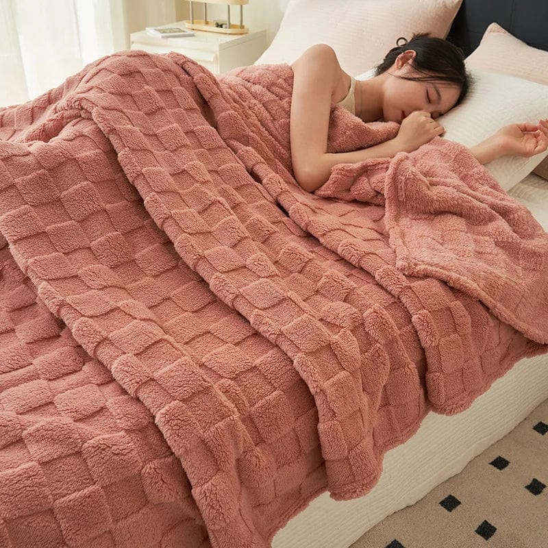 Plaid Matelassé Confort Rose Poudré Luxe