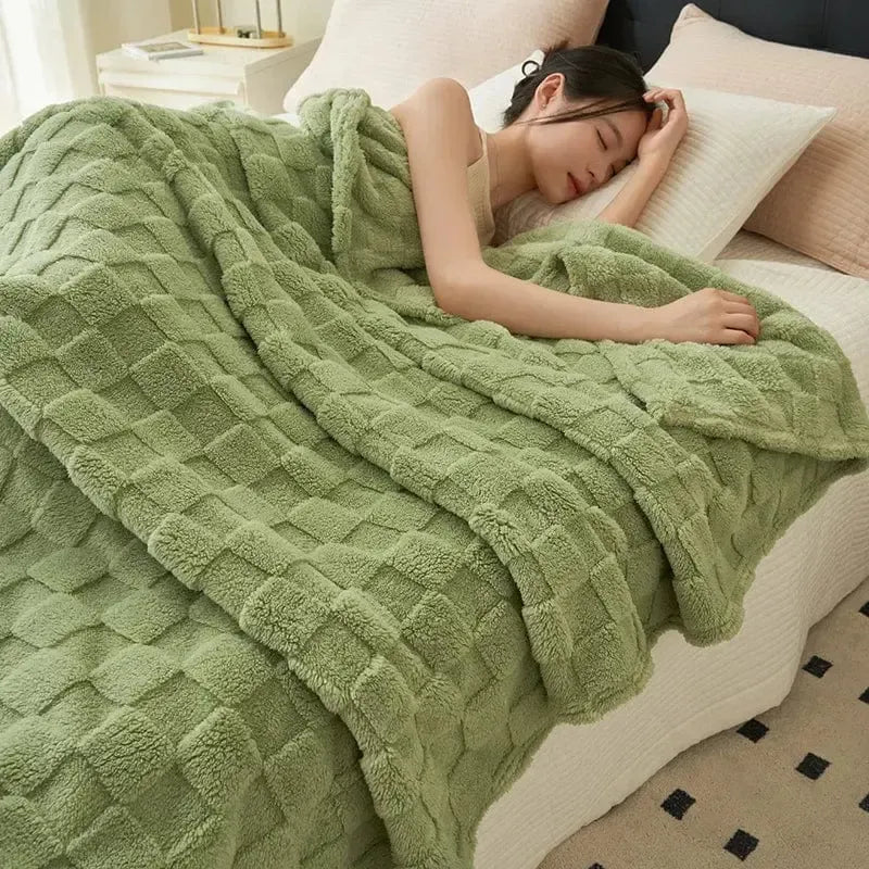 Plaid Matelassé Confort Émeraude Olive