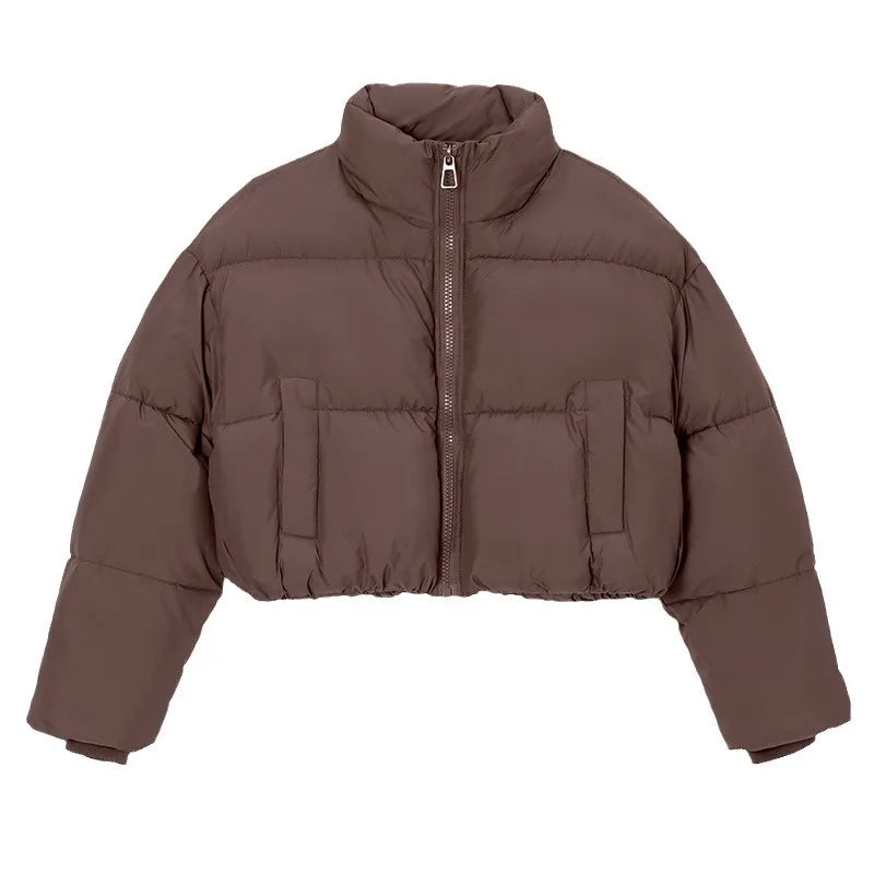 Doudoune courte marron tendance pour femmes