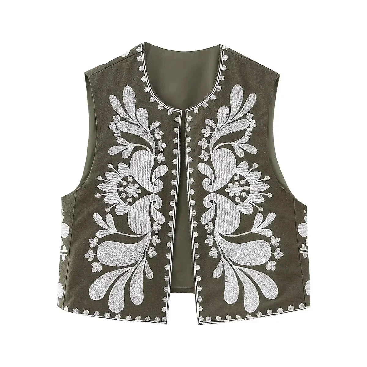 Gilet sans Manche Femme Fleurs Éclatantes