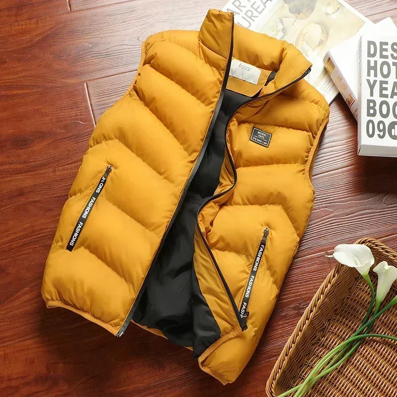 Doudoune Sans Manches Jaune pour Homme - Style et Confort