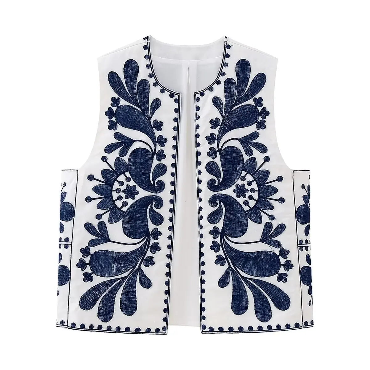 Gilet sans Manche Femme Fleurs Éclatantes