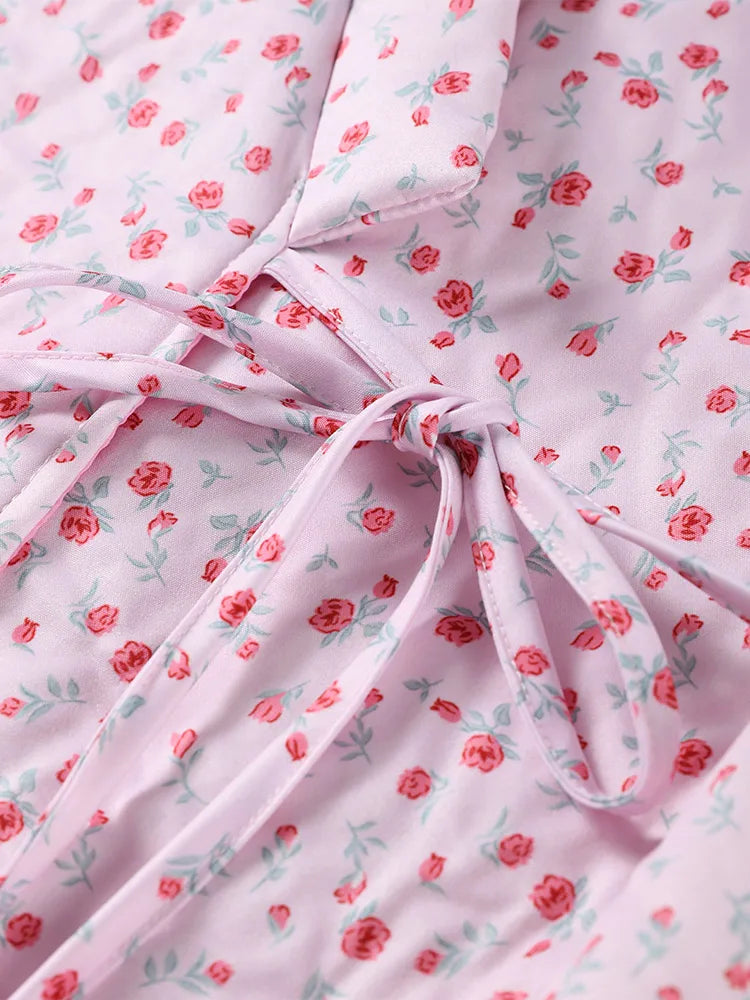 Veste Éclatante en Fleurs Roses