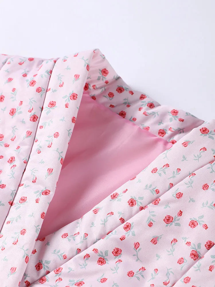 Veste Éclatante en Fleurs Roses