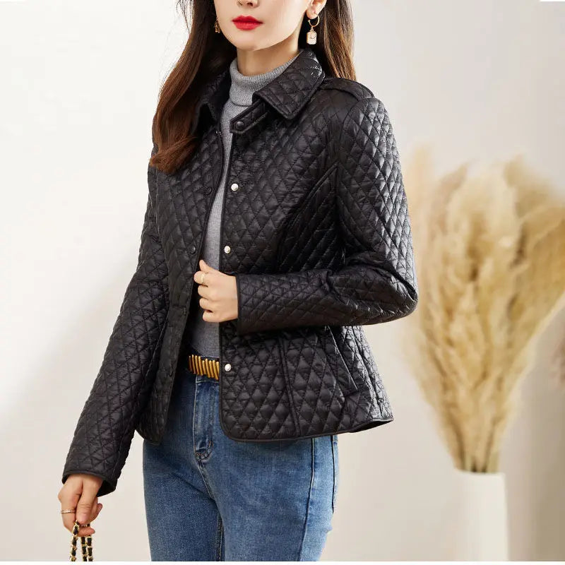 Veste en cuir matelassée pour femme - Élégance et confort