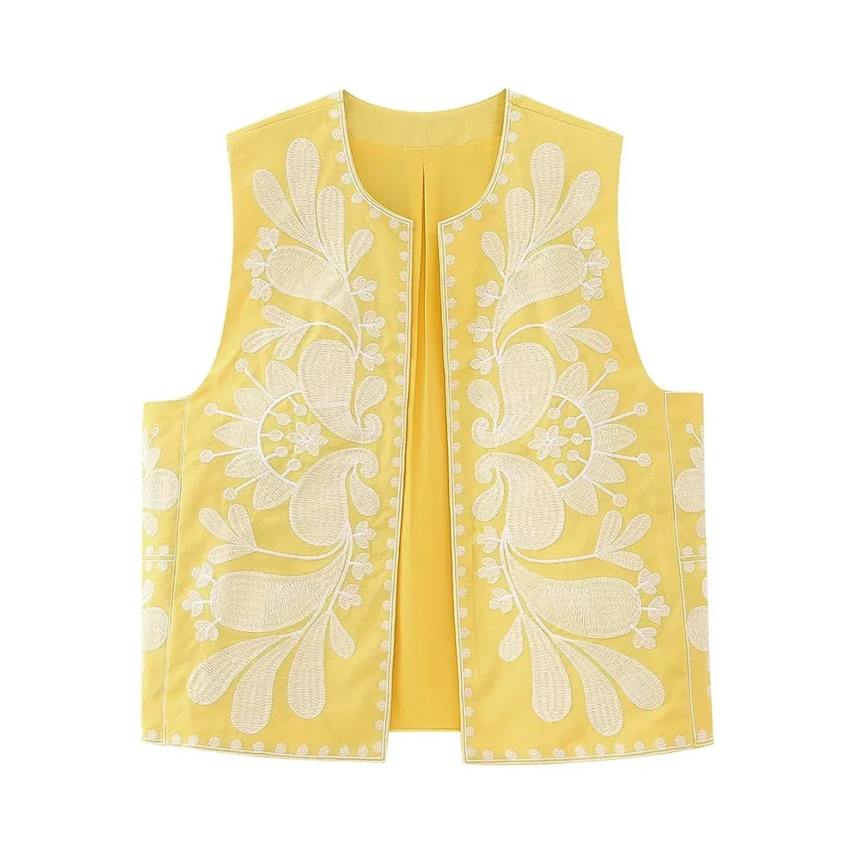 Gilet sans Manche Femme Fleurs Éclatantes