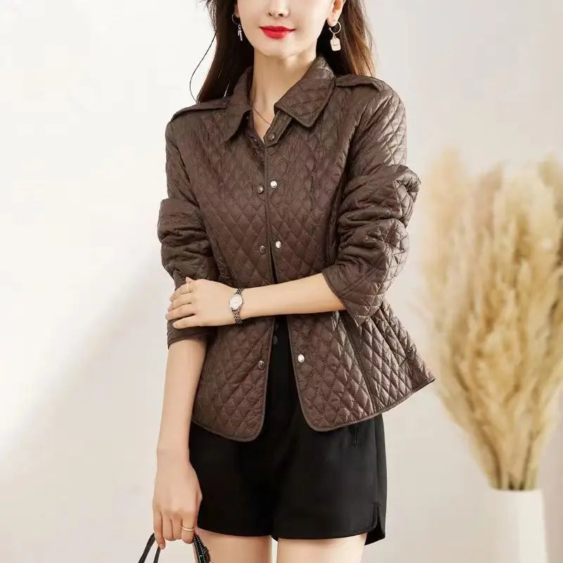 Veste en cuir matelassée pour femme - Élégance et confort