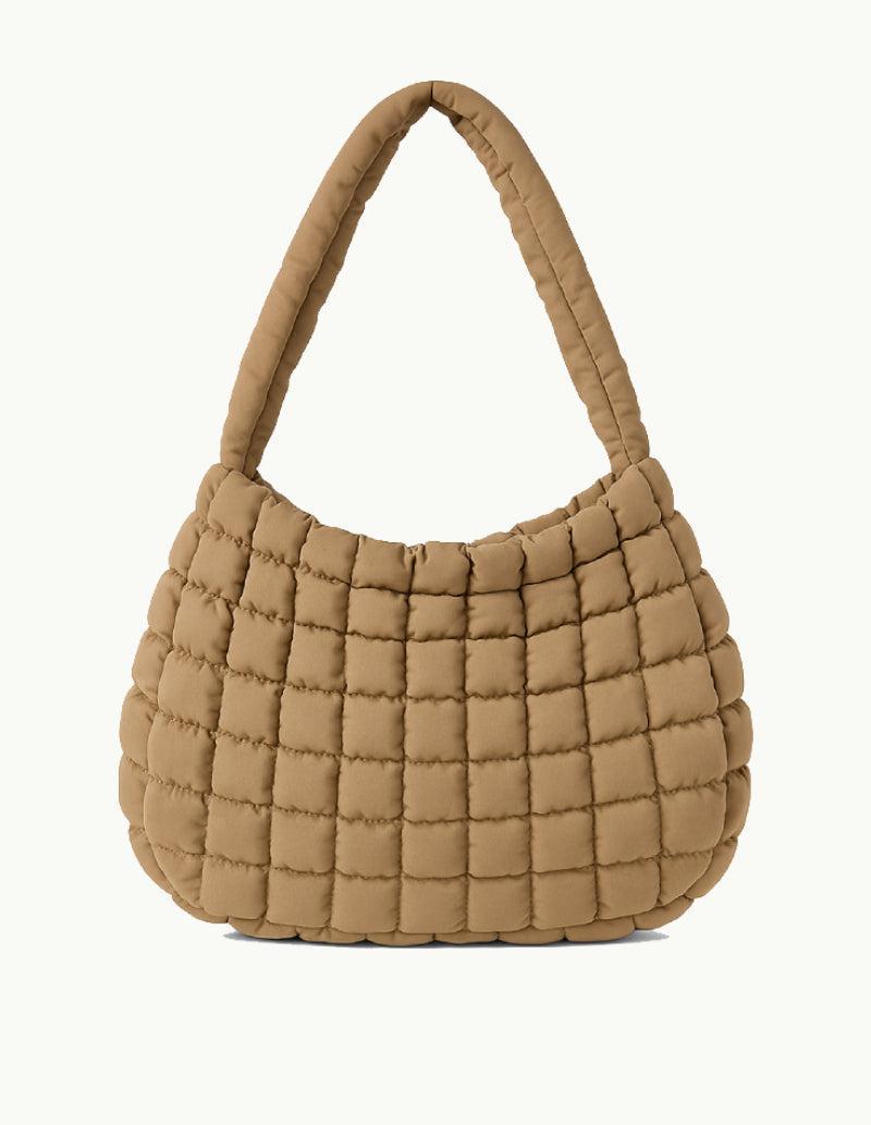Sac matelassé en cuir marron chic