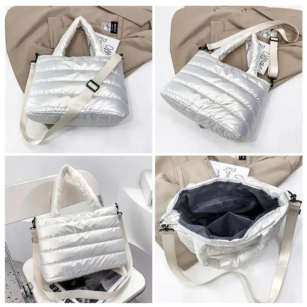 Sac Métalisé Blanchi Matelassé Chic