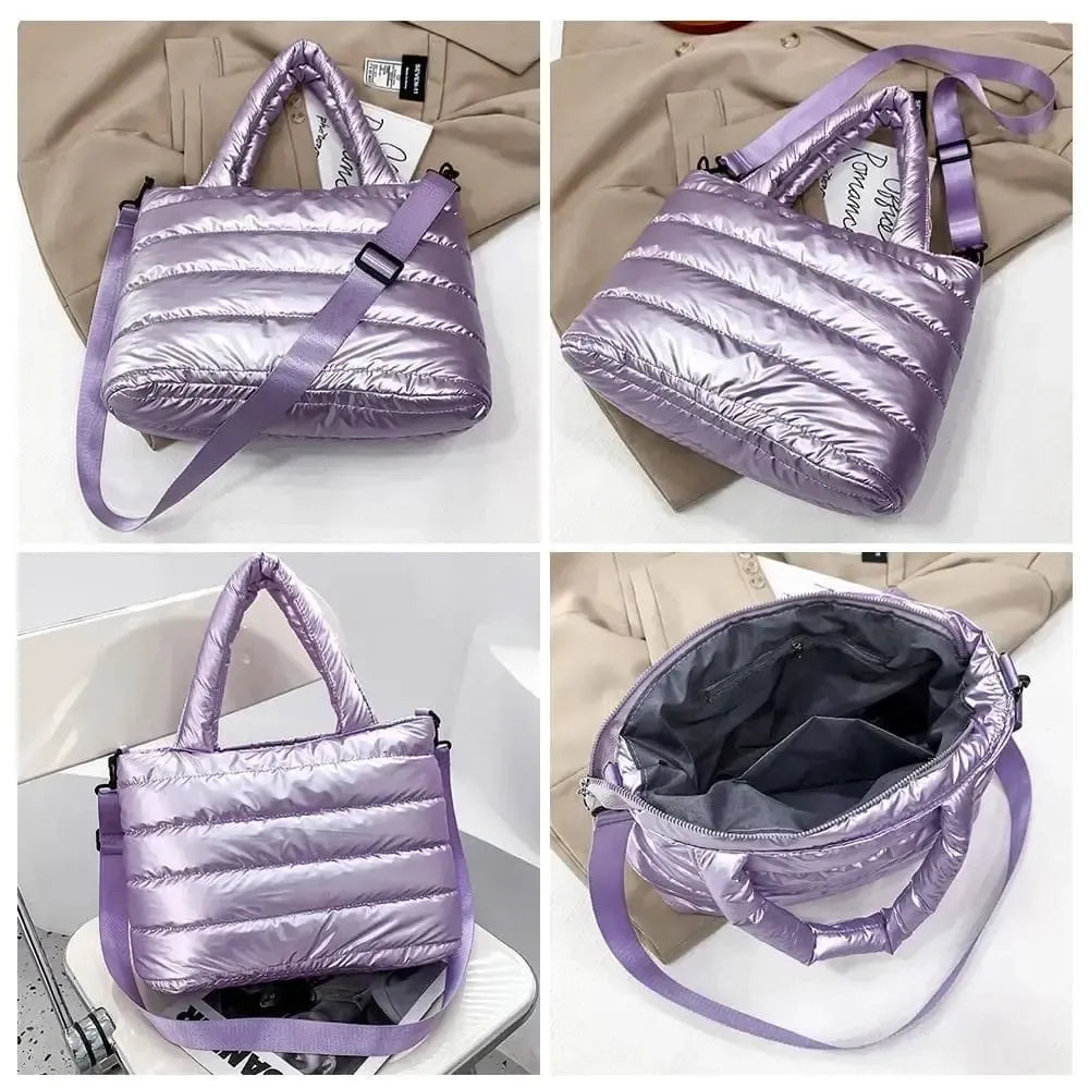Sac métalisé violet matelassé Chic
