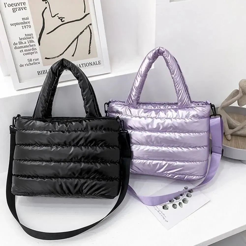 Sac métalisé violet matelassé Chic
