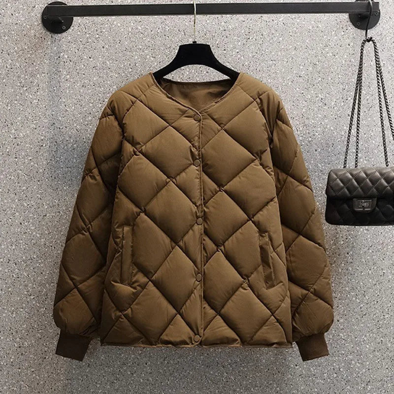 Manteau Matelassé Femme en Teinte Chocolat