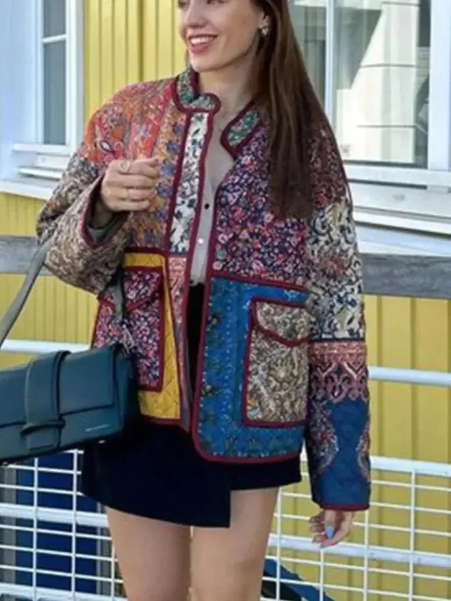 Veste Matelassée Fleurie Éclatante
