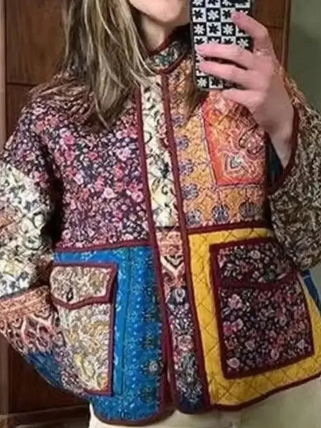 Veste Matelassée Fleurie Éclatante