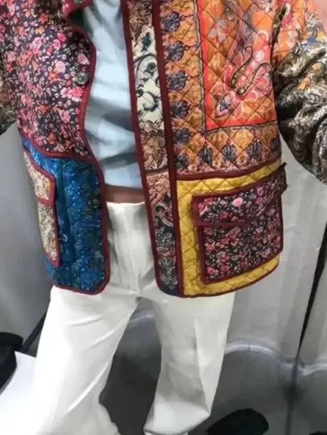 Veste Matelassée Fleurie Éclatante