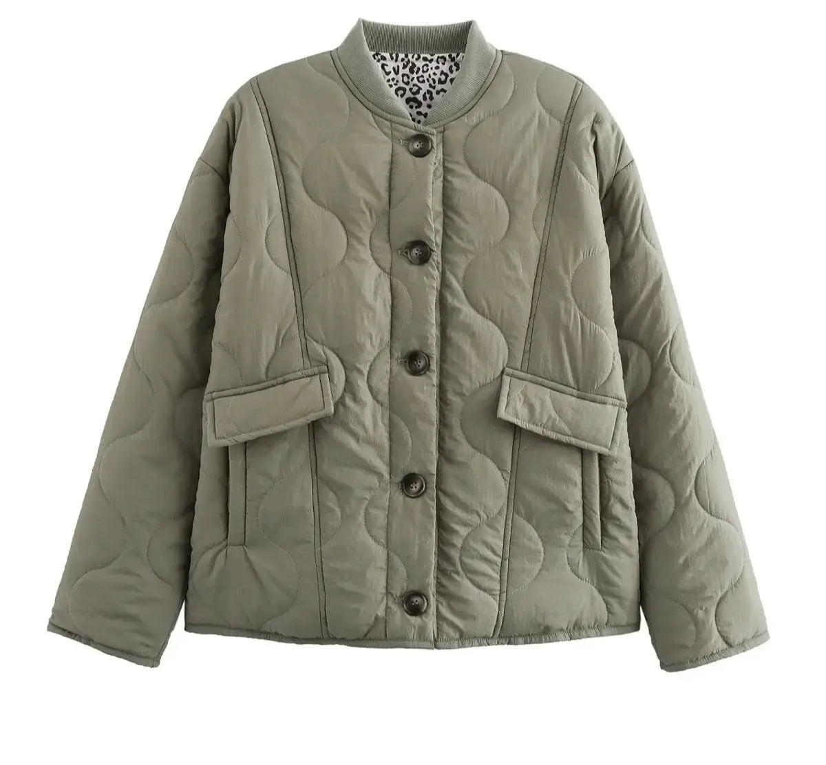 Veste Courte Matelassée Léopard Glam Chic