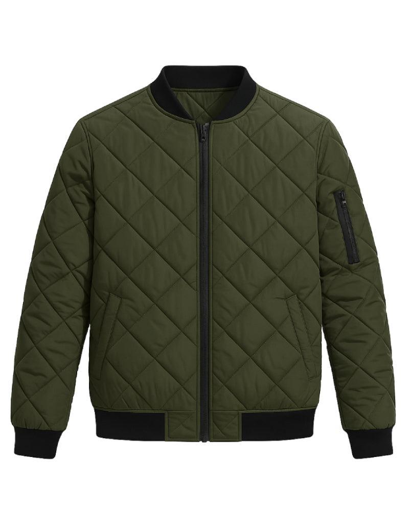 Veste Matelassée Homme Kaki Élégance